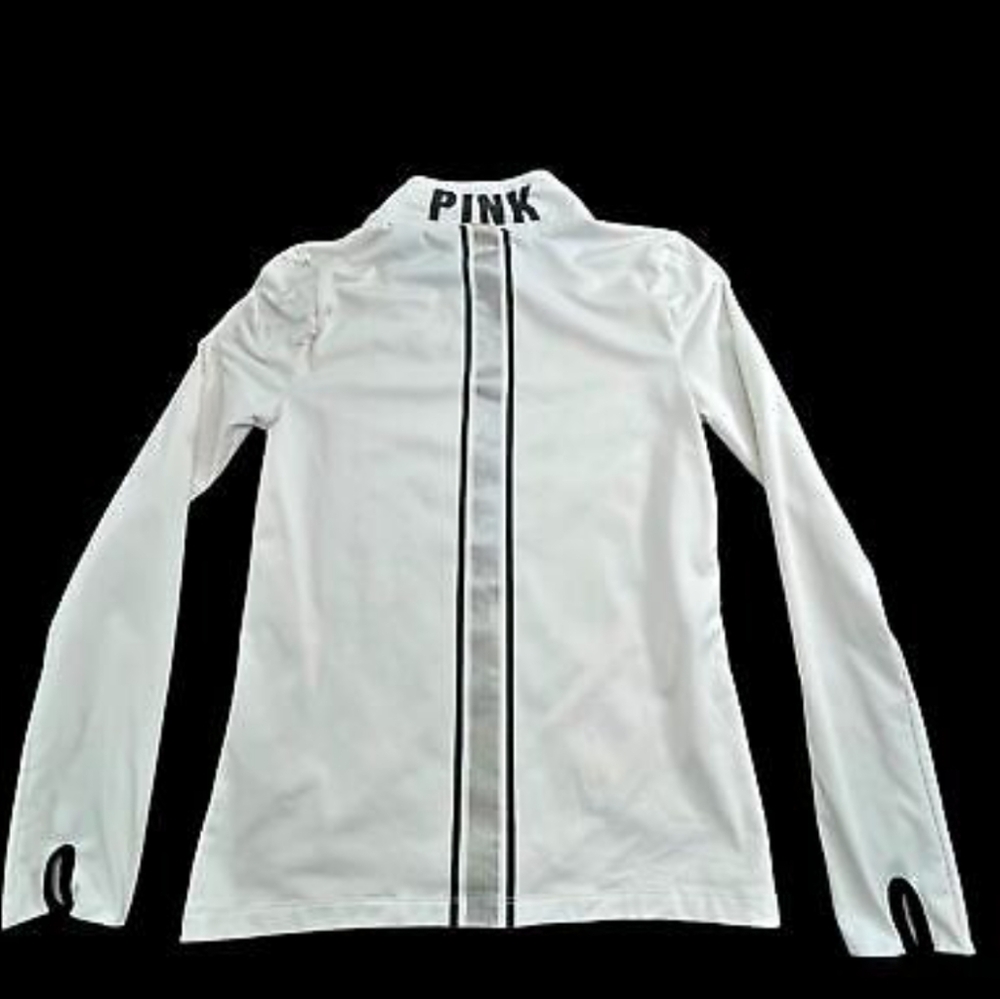 PINK Victoria’s Secret | Ultimate Half Zip | White Silver | Small
